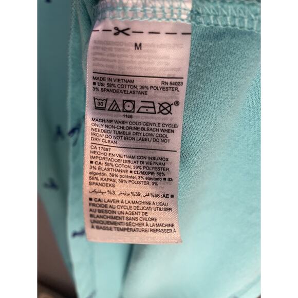 Old Navy Men's Classic Fit Pique Polo M Lobster Print Turquoise - Picture 4 of 10